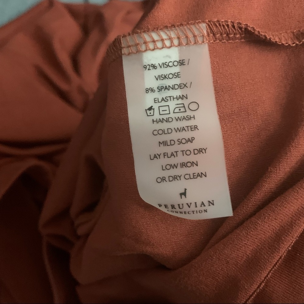 Peruvian Connection | Twyla Rust Orange Crop Pants - image 5